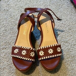 Jack Rogers brown wedges